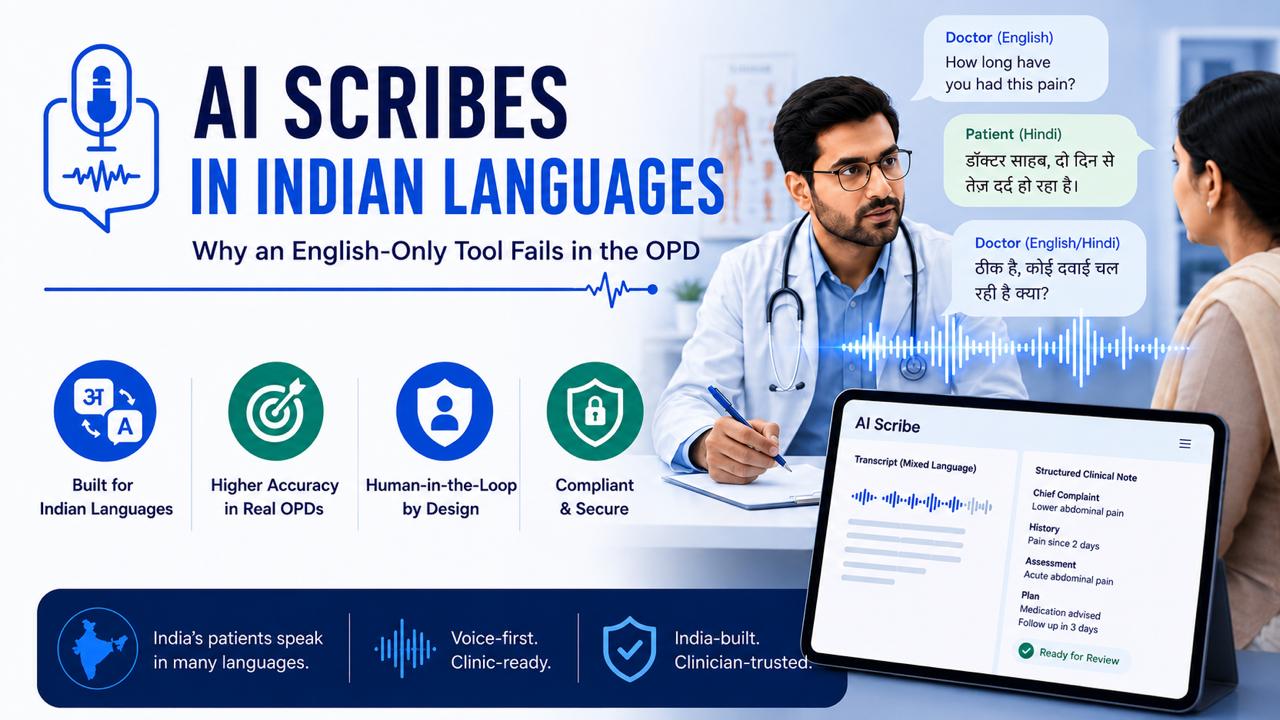 AI Scribes in Indian Languages: Why an English-Only Tool Fails in the OPD